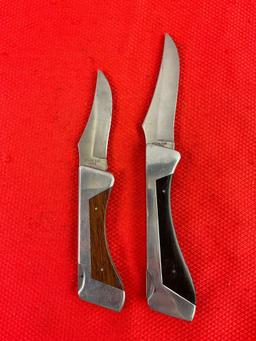 2 pcs Vintage Sharp Made in Japan Stainless Steel Folding Pocket Knives Models 200 & 300. See pics.