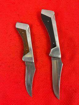 2 pcs Vintage Sharp Made in Japan Stainless Steel Folding Pocket Knives Models 200 & 300. See pics.