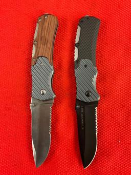 2 pcs Modern SilverCut Steel Folding Blade Tactical Hunting Knives Model 2011. NIB. See pics.