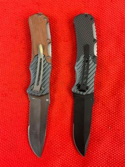 2 pcs Modern SilverCut Steel Folding Blade Tactical Hunting Knives Model 2011. NIB. See pics.