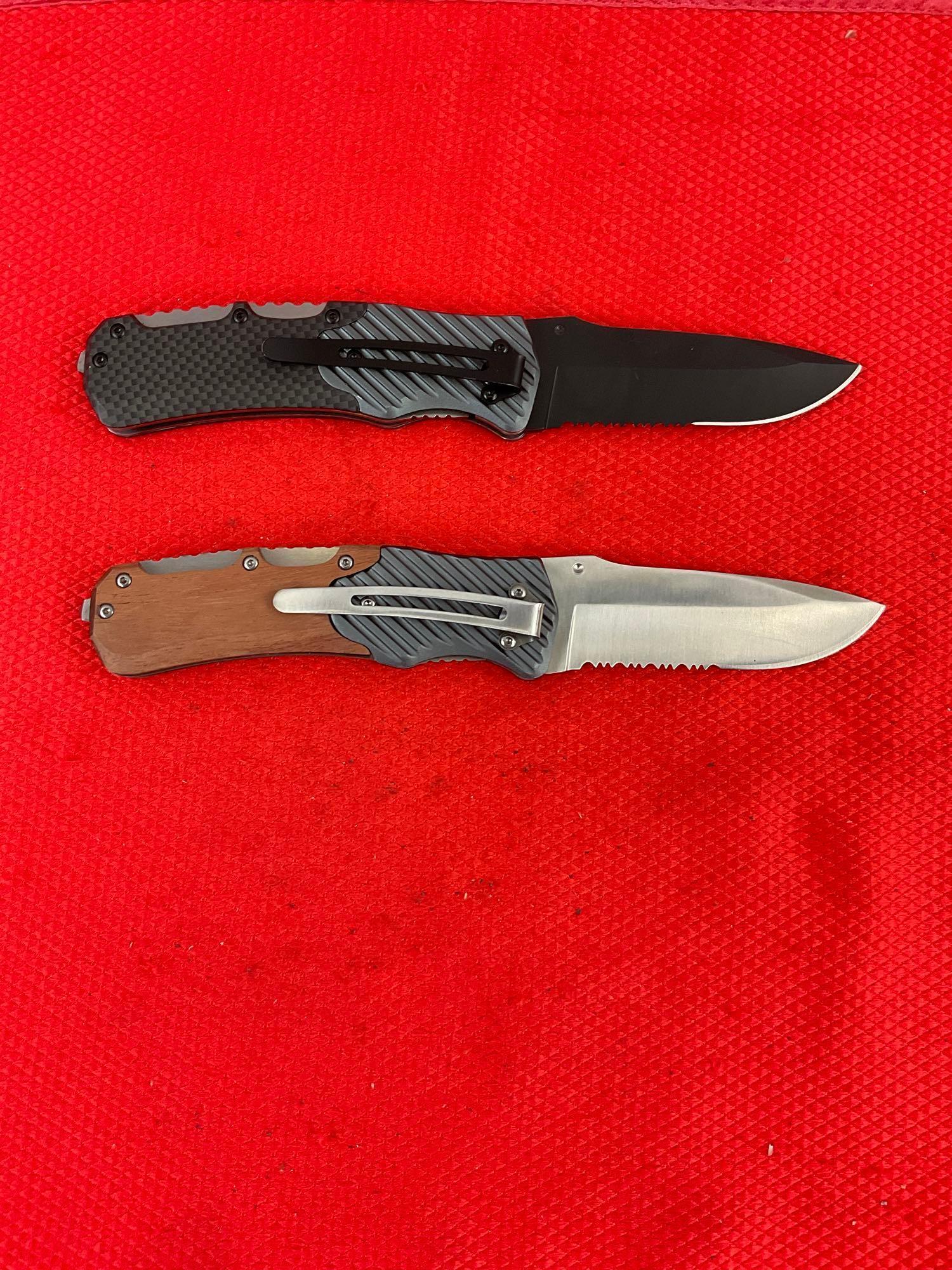 2 pcs Modern SilverCut Steel Folding Blade Tactical Hunting Knives Model 2011. NIB. See pics.