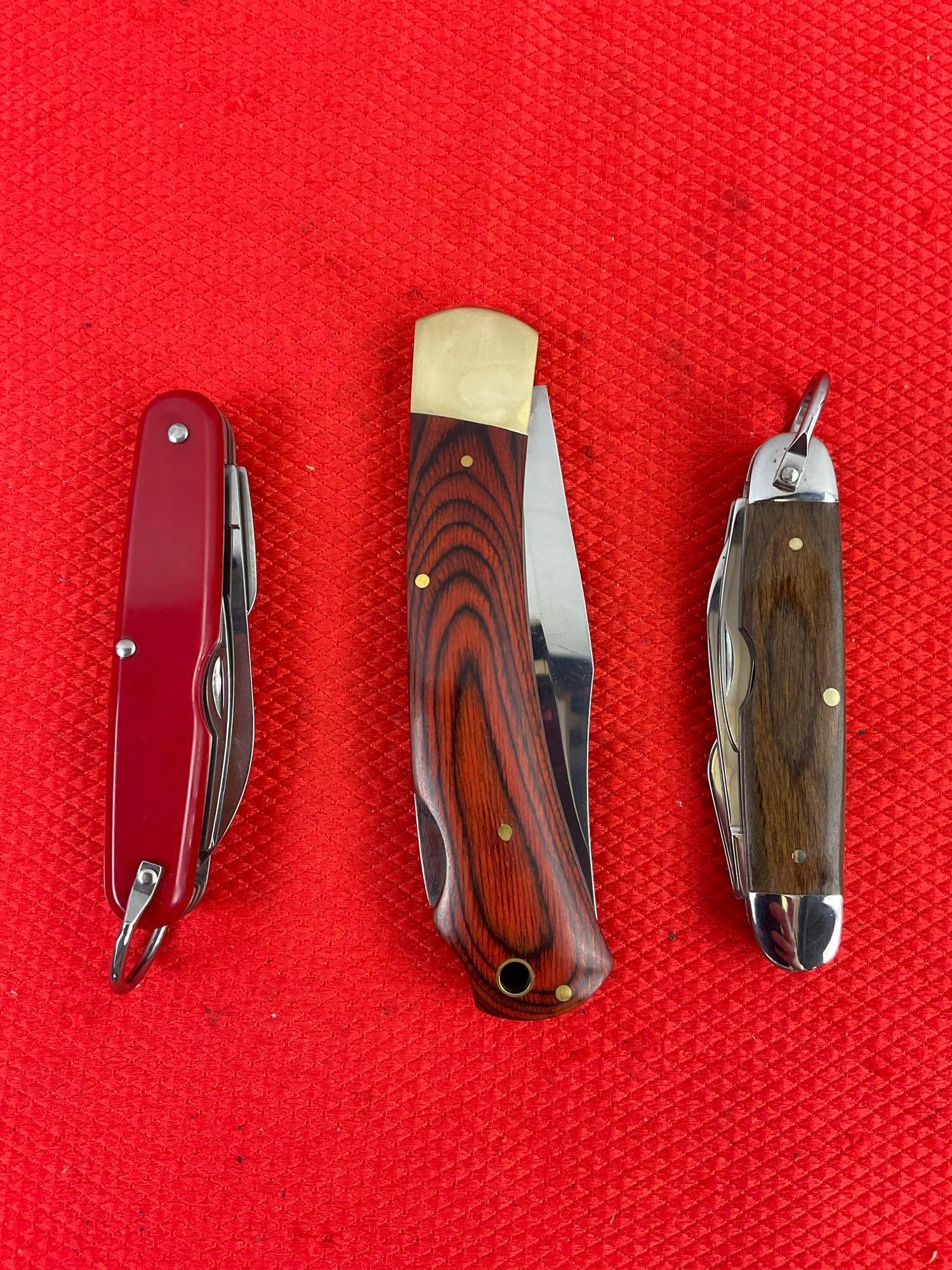 3 pcs Scout Ware Steel Folding Blade Pocket Knives. 2x Boy Scouts. Girl Scouts 100 Years. NIB. See