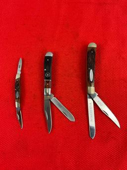 3 pcs Modern Winchester Collectible Steel 2-Blade Folding Pocket Knives, Years 2004 & 2007. See