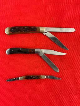 3 pcs Modern Winchester Collectible Steel 2-Blade Folding Pocket Knives, Years 2004 & 2007. See