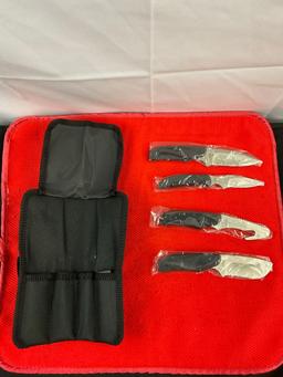 2 pcs Hunting Game Field Processing Sets. 1x Browning 4-Knife Set, 1x Outdoor Edge Elk-Pak. See