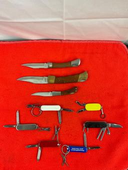 9 pcs Steel Folding Blade Pocket Knife Assortment. 1x Barlow, 1x Norwood. See pics.