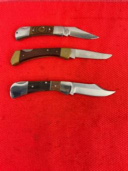 3 pcs Folding Blade Hunting Pocket Knives Assortment. 1x Appalachian Trail, 1x Craftsman, 1x