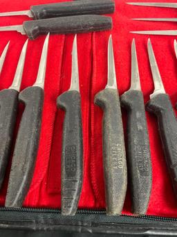 Collection of 19 Chicago Cutlery Filet / Boning Knives - See pics