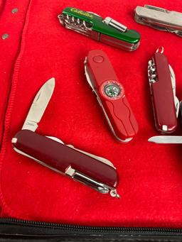 Collection of 6 Swiss Army Style Knives / Multitools incl. Cabelas Brand - See pics