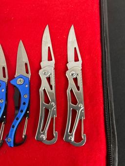 Collection of 7 Folding Blade Pocket Knives - Most with Clips - See pics