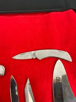 Collection of 9 Stainless Steel Folding Pocket Knives - See pics