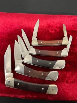 5x Buck Folding Pocket Knives, 2x 505 Knight, 1x 704 Maverick, 1x 705 Pony
