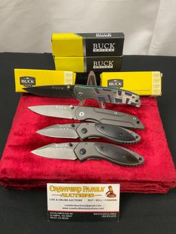 4x Modern Buck Knives, models 2x X11 & DA41 w/ two handle styles