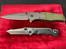 Pair of SOG Knives, Folding Pocket Knife Flash Tanto & FA02 Flash Tanto