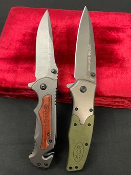 Pair of SOG Knives, Folding Pocket Knife Flash Tanto FA02 & Flash Tanto FA05