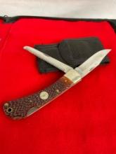 Remington UMC R-3 Dual Blade Folding Pocket Knife w/ Sheathe - See pics