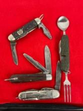 Collection of 4 Pocket Knives / Multi Tools - Boy Scouts Edition Knife - See pics