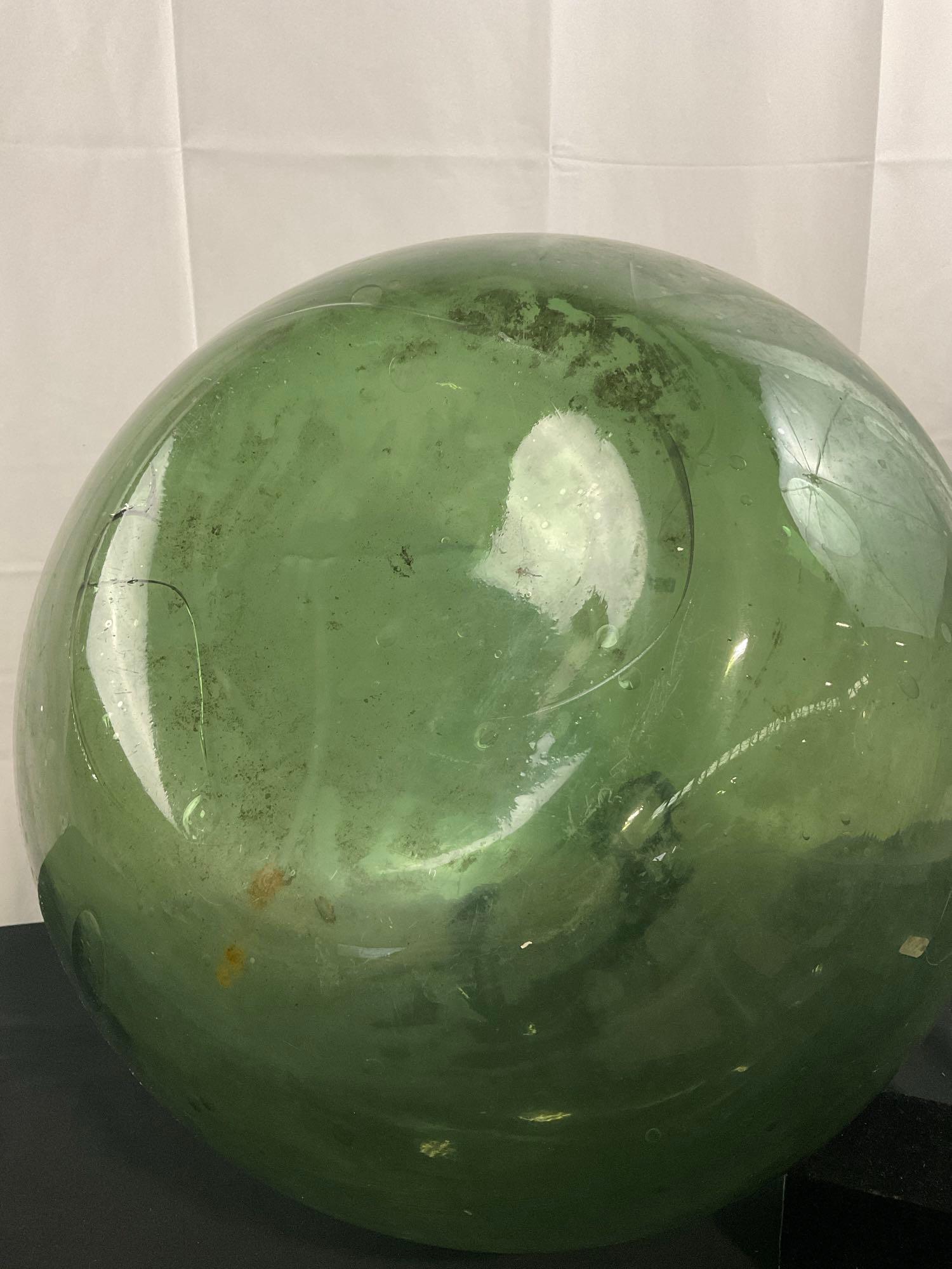 Massive Japanese Blown Glass Float, Light Green in color, some wear