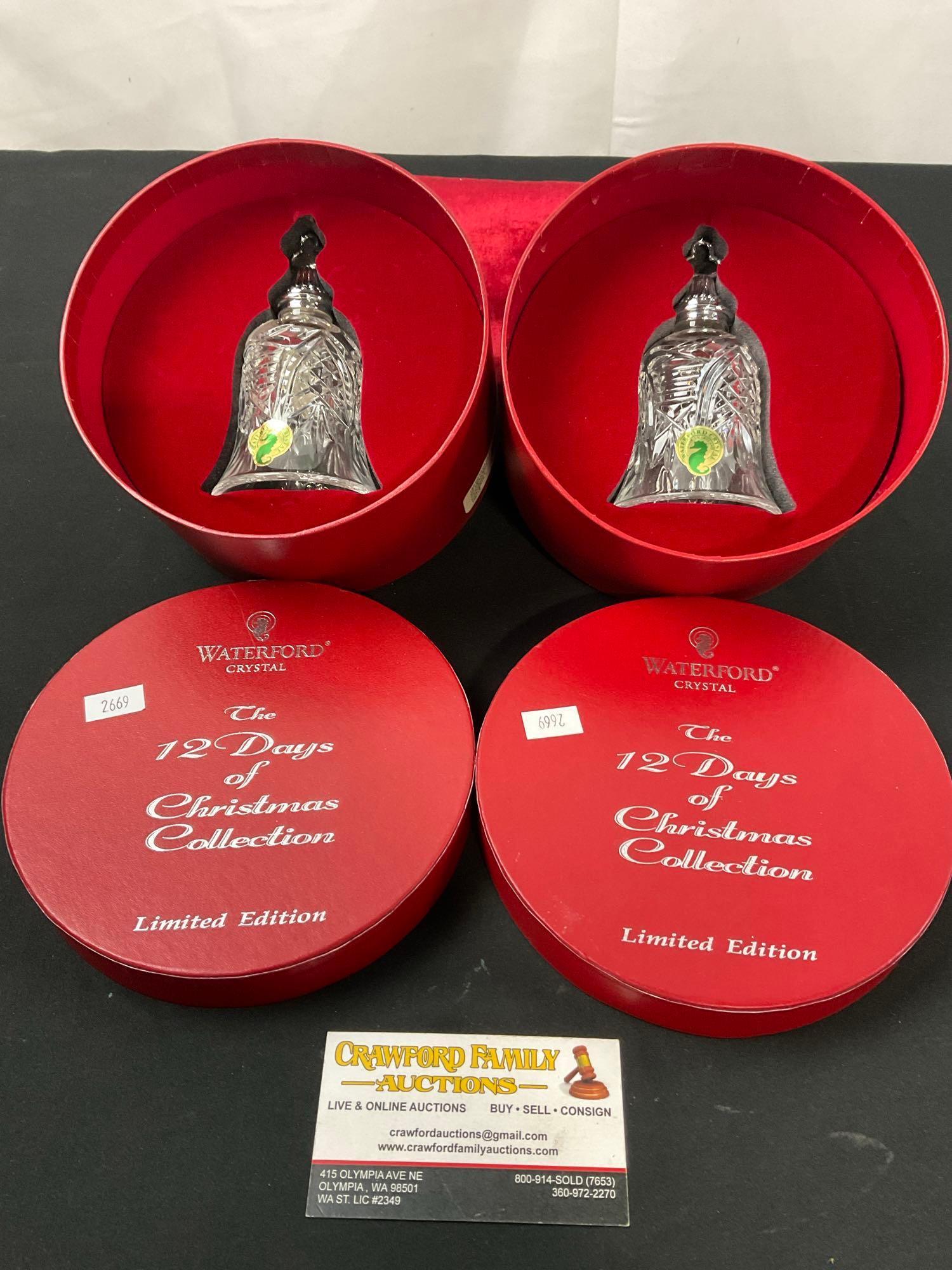 Pair of Waterford Crystal Bells, The 12 Days of Christmas Collection, Limited Edition