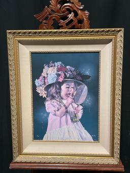 Framed Bob Byerley Canvas Transfer, LE Signed & #d 144/400 titled Jessicas Bonnet