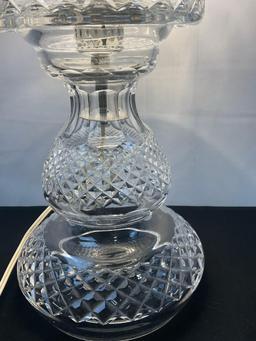 Unique Waterford Crystal Hurricane Lamp, tested and working