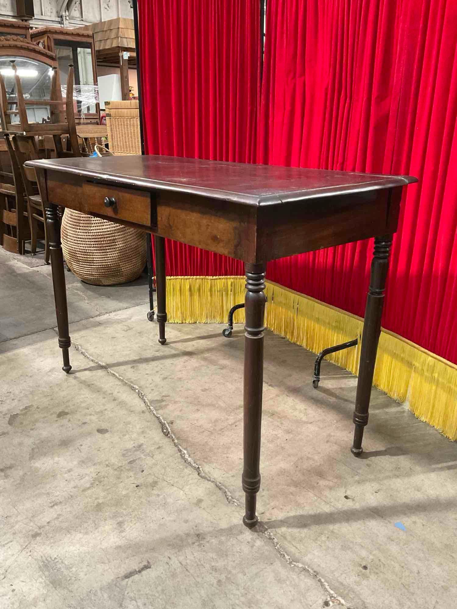 Antique Wooden Hallway Side Table w/ Drawer. Measures 52" x 36" See pics.