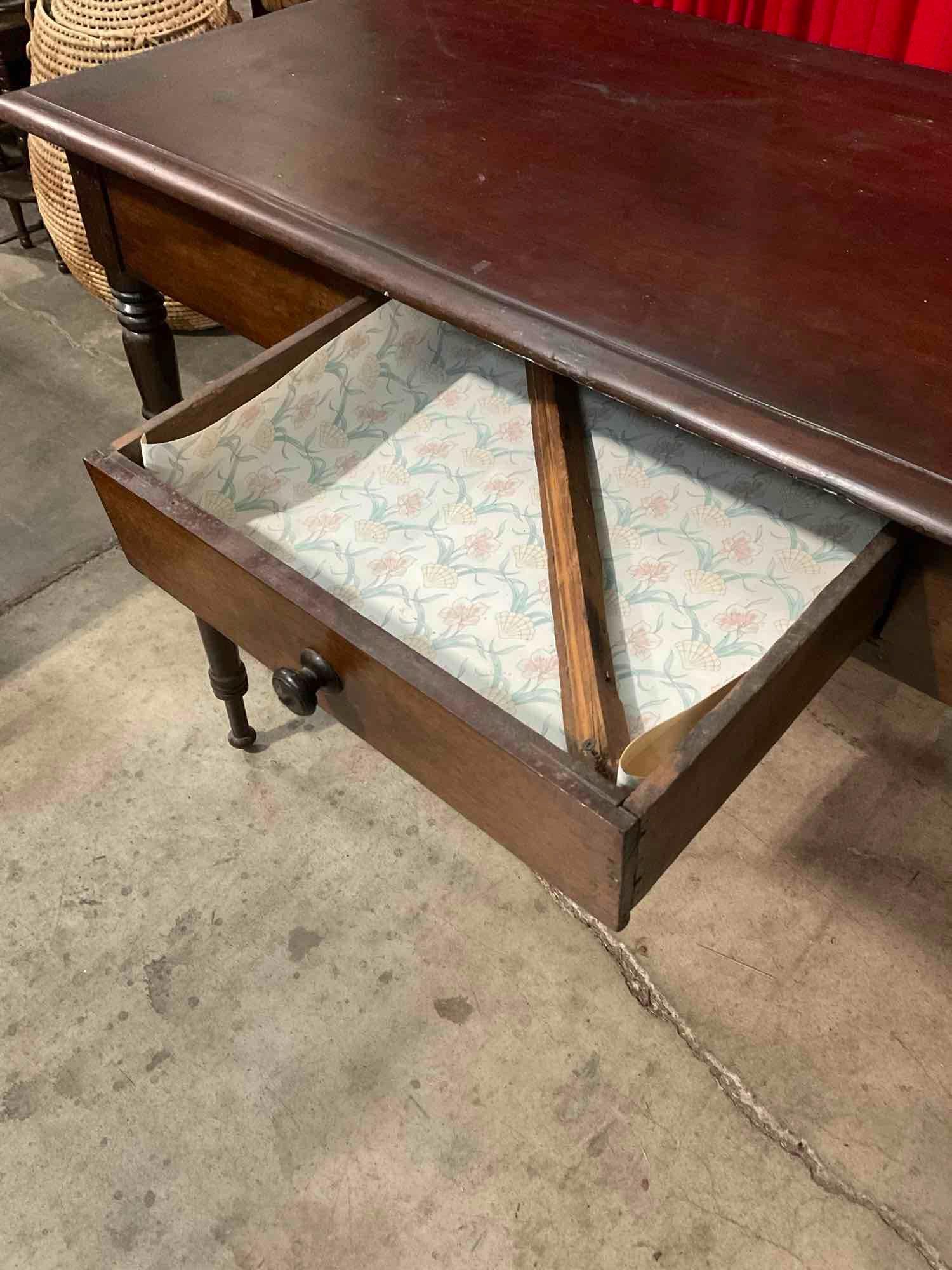 Antique Wooden Hallway Side Table w/ Drawer. Measures 52" x 36" See pics.