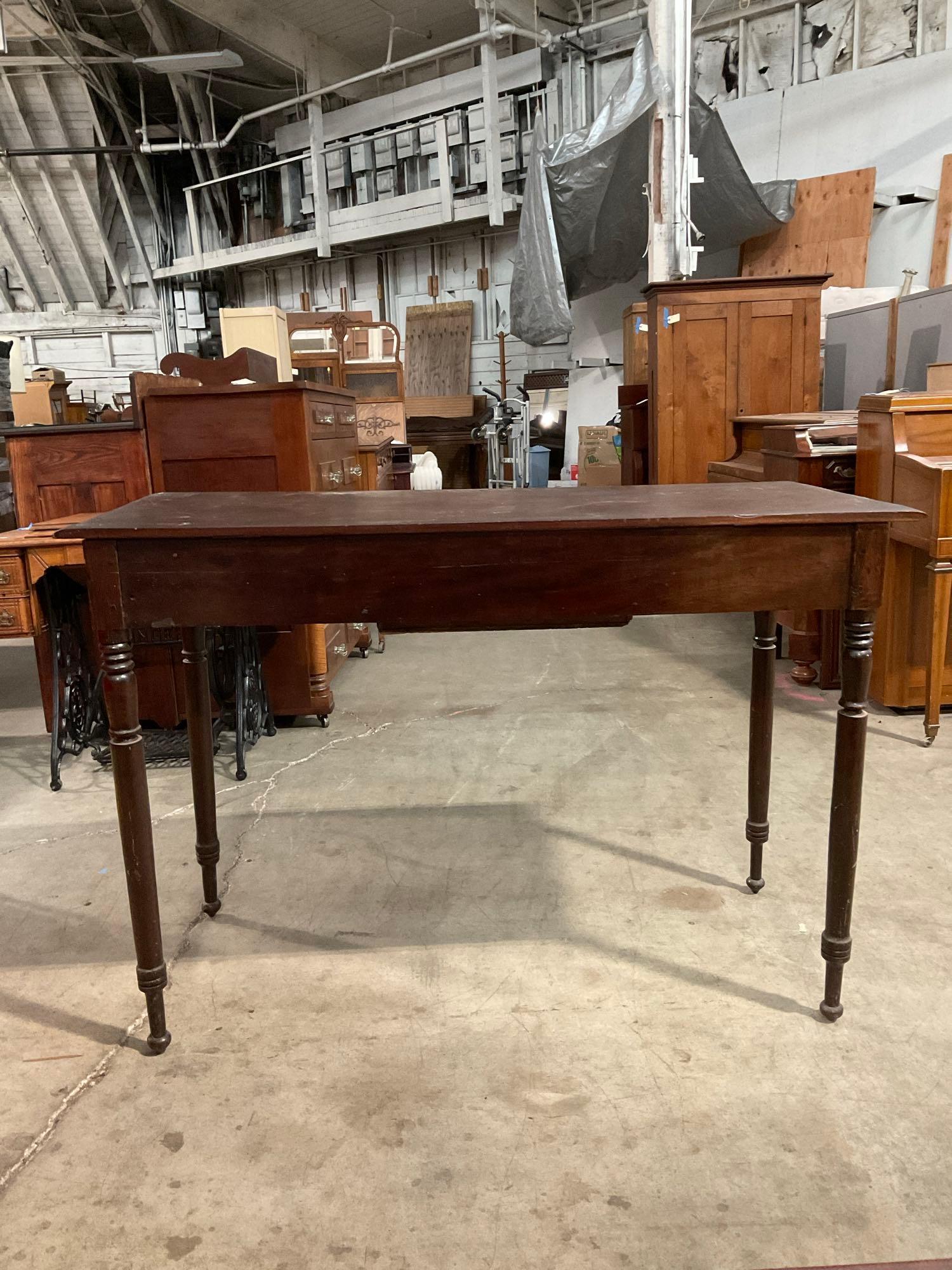 Antique Wooden Hallway Side Table w/ Drawer. Measures 52" x 36" See pics.