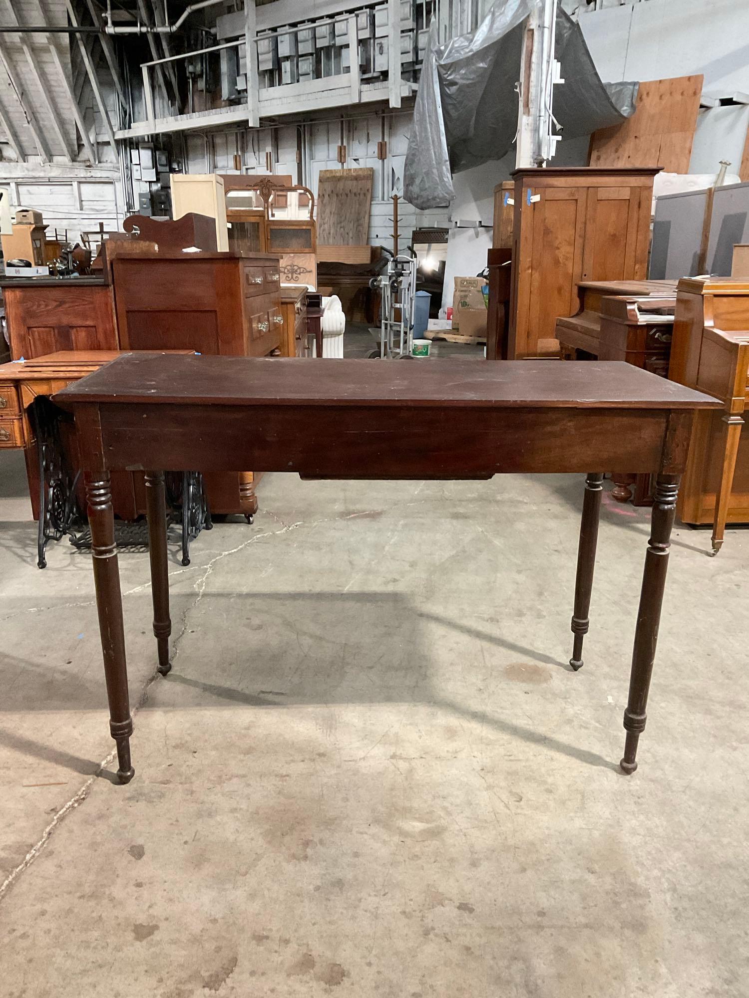 Antique Wooden Hallway Side Table w/ Drawer. Measures 52" x 36" See pics.