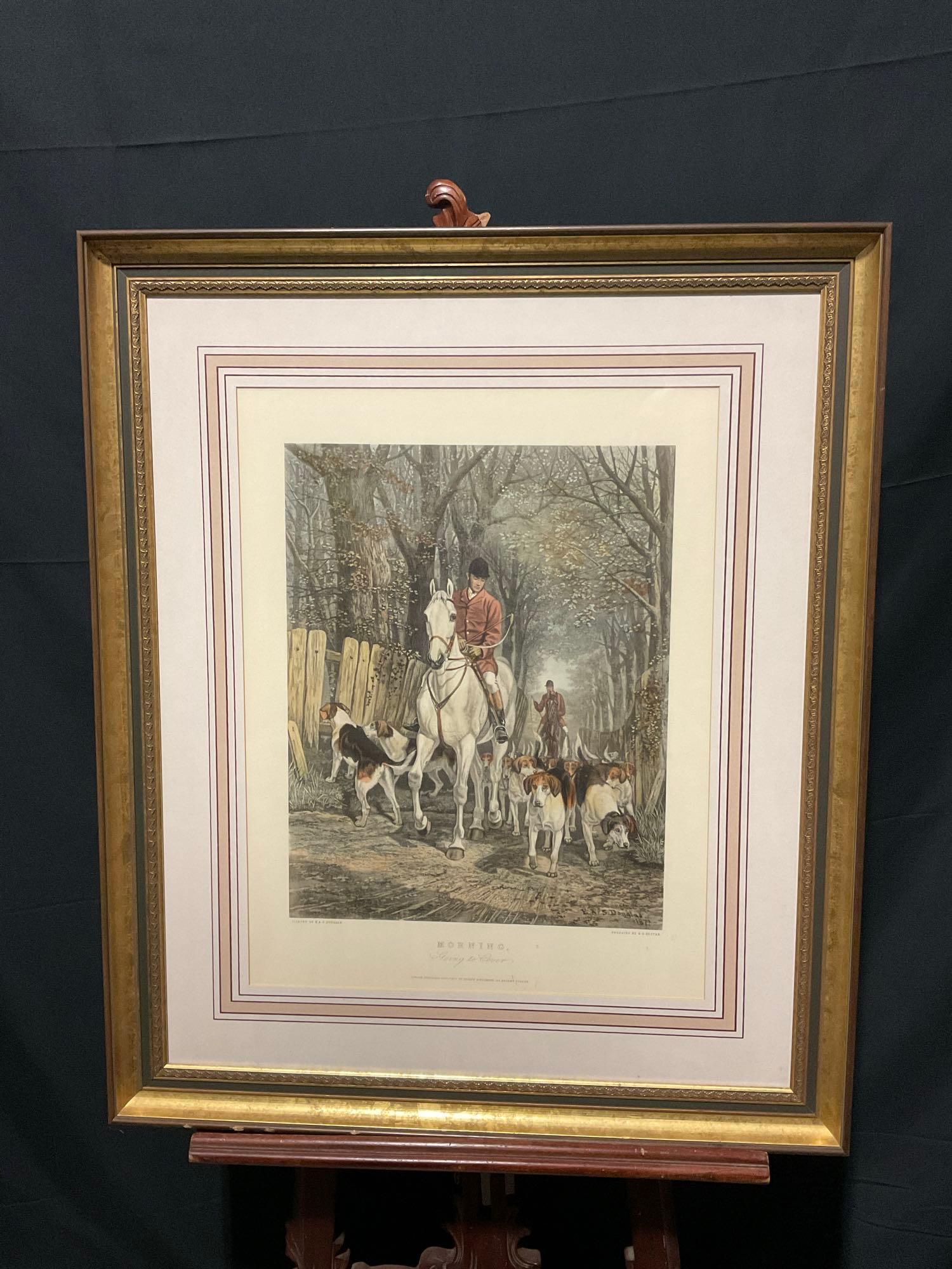 Framed Print titled Morning Going to Cover by E.A.S. Douglas 1877