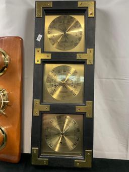 Springfield Thermometer Barometer, Sunbeam Weather Station, & West German Barometric Weather Stat...