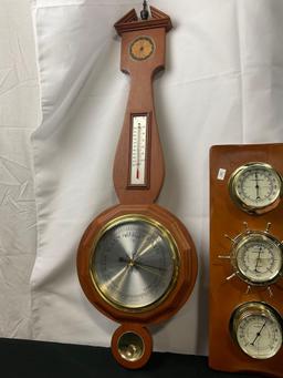 Springfield Thermometer Barometer, Sunbeam Weather Station, & West German Barometric Weather Stat...