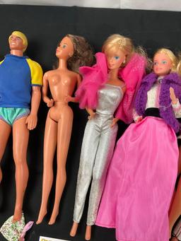 8x Barbie Dolls incl. 1 Ken, 1986 100th Anniversary Sears, 1981 Mattel Western Skipper and more