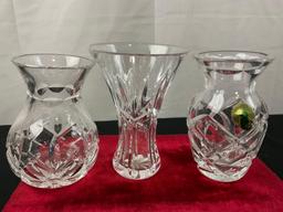 Trio of Waterford Crystal Small Vases, Bud Vase, Posy Vase, and Kilrane