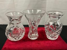 Trio of Waterford Crystal Small Vases, Bud Vase, Posy Vase, and Kilrane