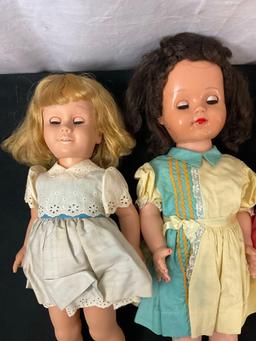 Set of Vintage Dolls, 1x Ideal Doll, 1x Chatty Cathy, 1x doll w/ Pink Dress