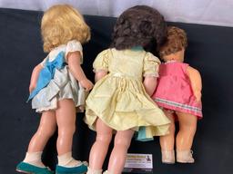 Set of Vintage Dolls, 1x Ideal Doll, 1x Chatty Cathy, 1x doll w/ Pink Dress