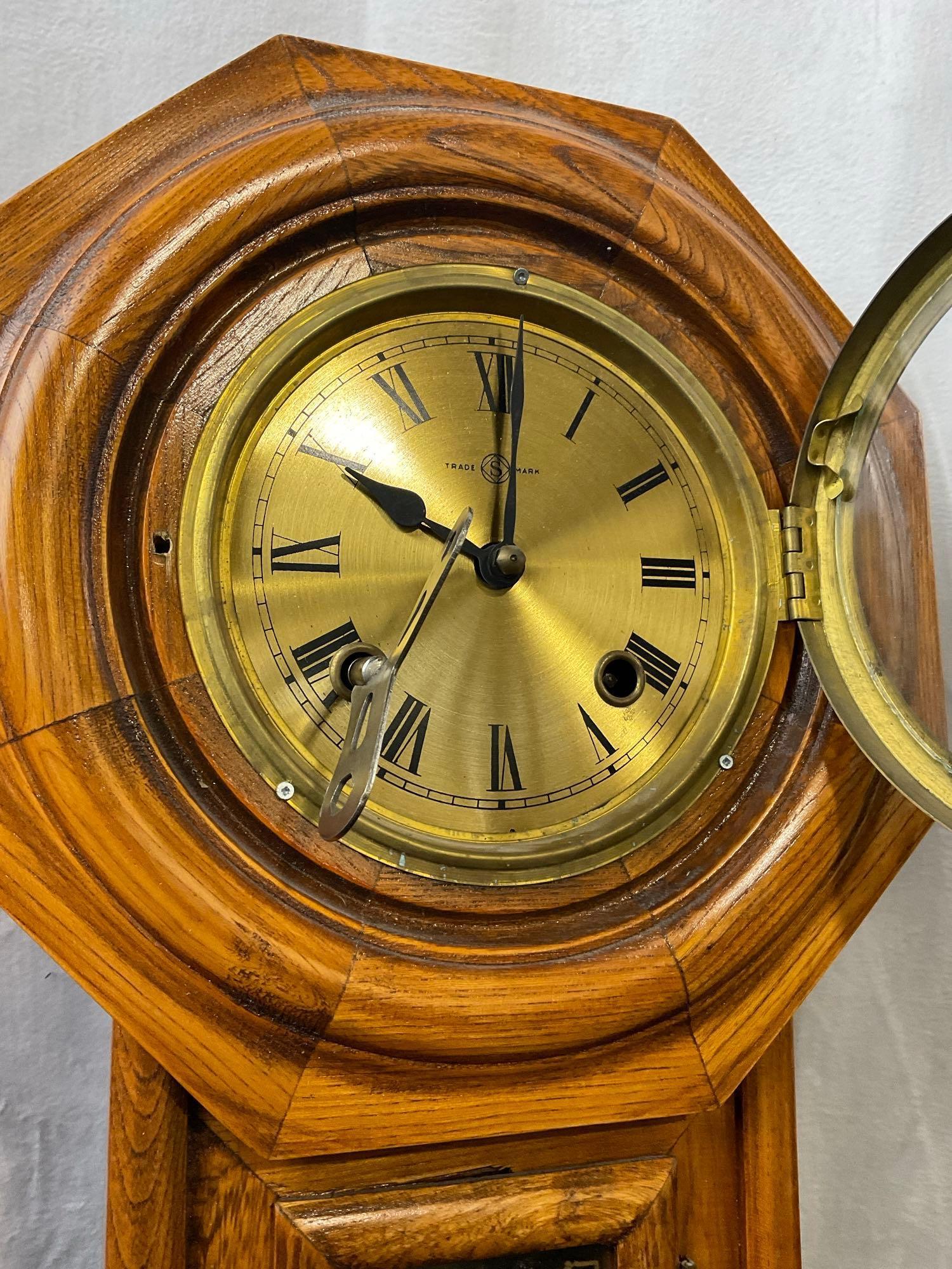 Antique Time Strike Pendulum Regulator Wall Clock