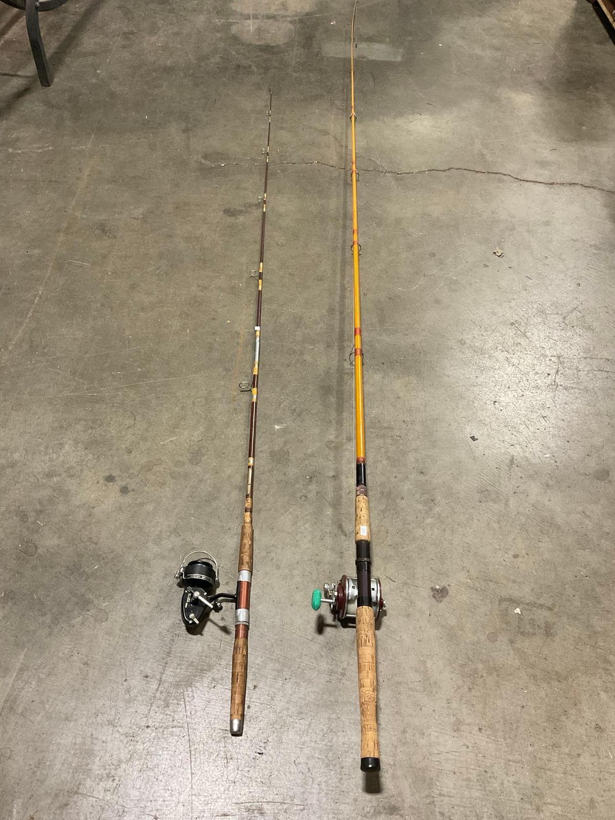 2x vintage Fishing Rods - Mitchell 300A Reel & Peen Pier 309 Reel - See pics