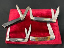 4x Folding Pocket Knives, 3x Buck models 303, 307, 501 & Camco 220 (?) Camp Knife