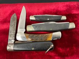 4x Folding Pocket Knives, 3x Buck models 303, 307, 501 & Camco 220 (?) Camp Knife