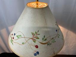 Wooden Birdhouse Lamp with handpainted Shade