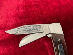 Trio of Vintage Buck Folding Knives, Models 703 Colt w/ engraved blade, 705 Pony, 709 Year, in ca...