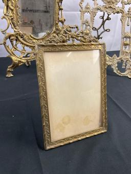 4 pcs Vintage Brass Decorative Table Picture Frames. Classical Style. Brevete SGDC. See pics.