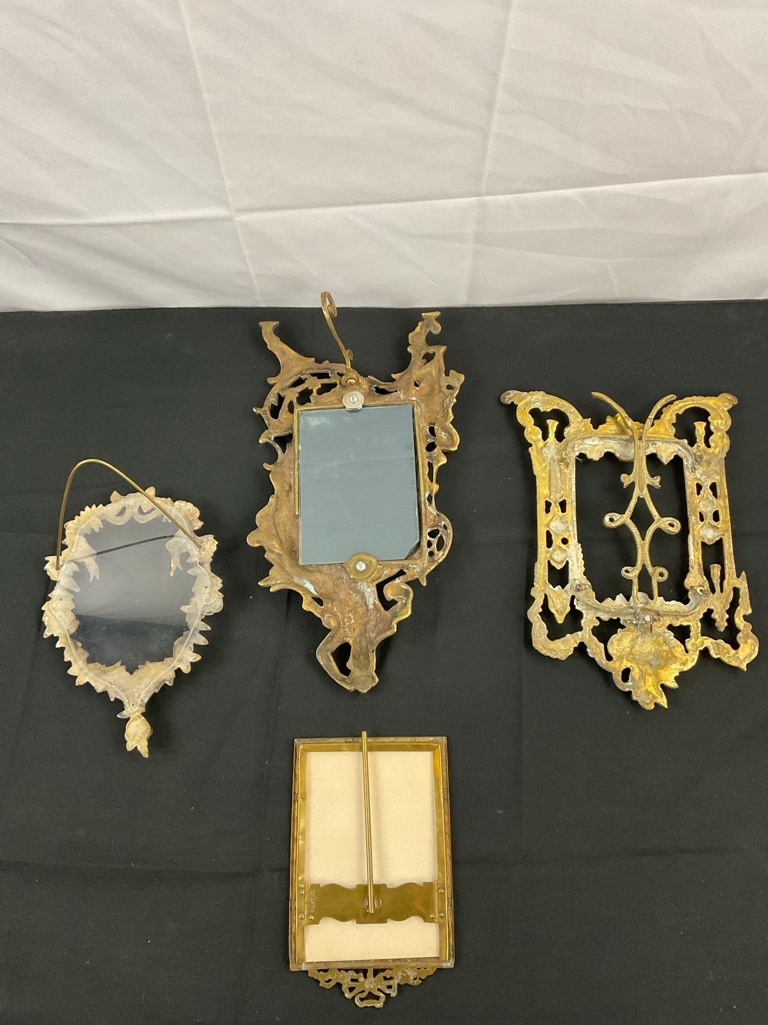 4 pcs Vintage Brass Decorative Table Picture Frames. Classical Style. Brevete SGDC. See pics.