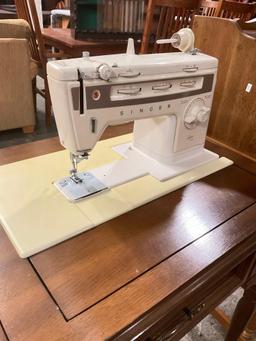 Gorgeous Singer Sewing Machine in Mid Century Cabinet w/ a brutalist design