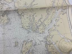 Vintage 1944 US DOC Survey Map Hecate Strait to Etolin Island incl. Behm & Portland Canals