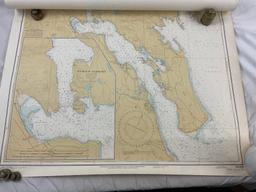 Vintage 1962 Canadian Hydrographic Survey Map of Discovery Passage