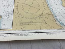 Vintage 1962 Canadian Hydrographic Survey Map of Discovery Passage