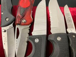 5x Modern Folding Pocket Knives, 2x Gerber models 600 & 650, 3x Buck Models 285, 442 & 777